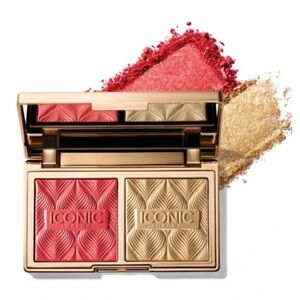 ICONIC London Blush & Highlighter Duo - Vibrant Red and Shimmering Gold
